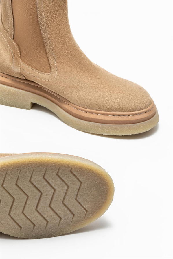 Bej deri kadın chelsea bot, günlük kullanım için - Elle Shoes