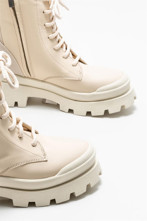 Bej deri kadın günlük bot, günlük kullanım için - Elle Shoes