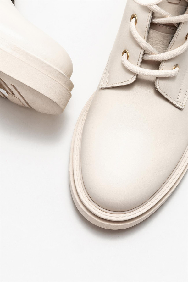 Bej deri kadın günlük bot, günlük kullanım için - Elle Shoes