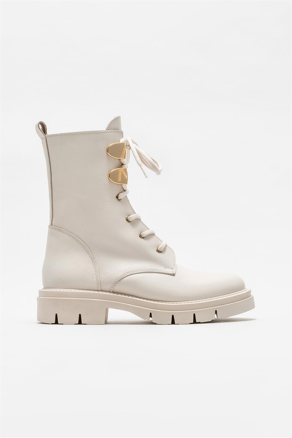 Bej deri kadın günlük bot, günlük kullanım için - Elle Shoes