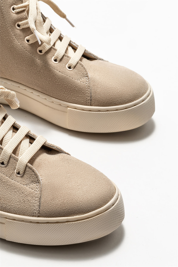 Bej deri kadın bot, günlük kullanım için - Elle Shoes