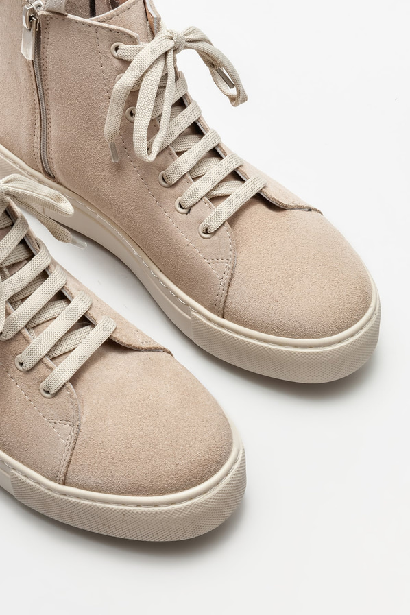 Bej deri kadın bot, günlük kullanım için - Elle Shoes