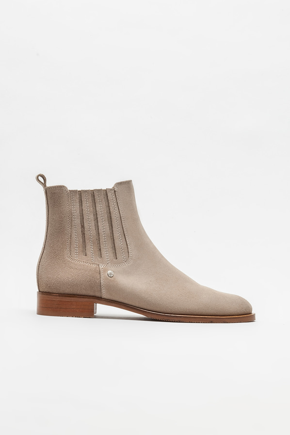 Bej deri kadın bot, klasik stil için - Elle Shoes