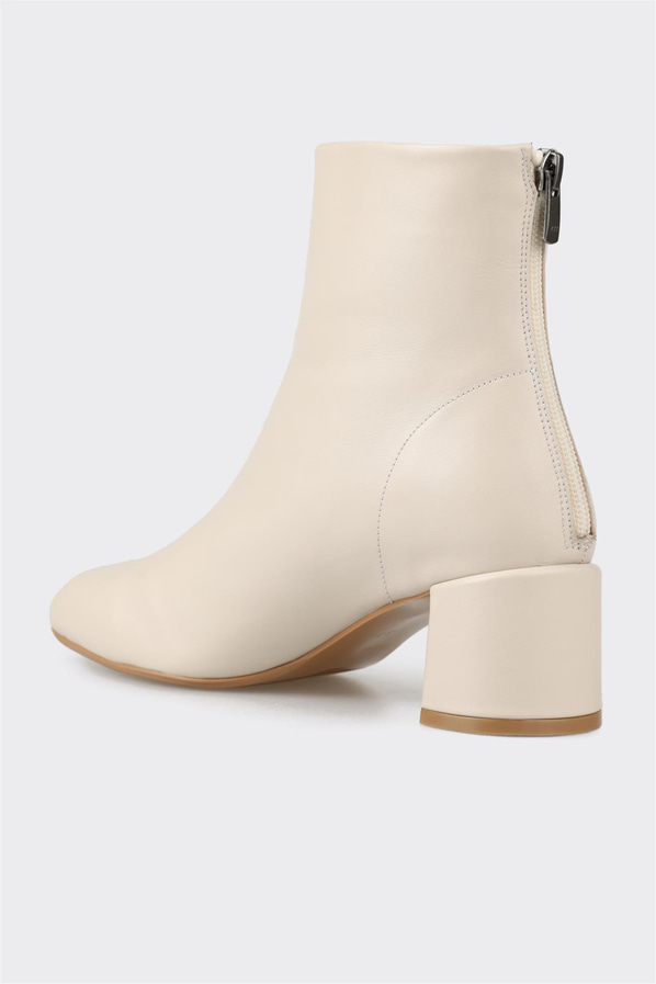Bej deri kadın bot, klasik stil için - Elle Shoes