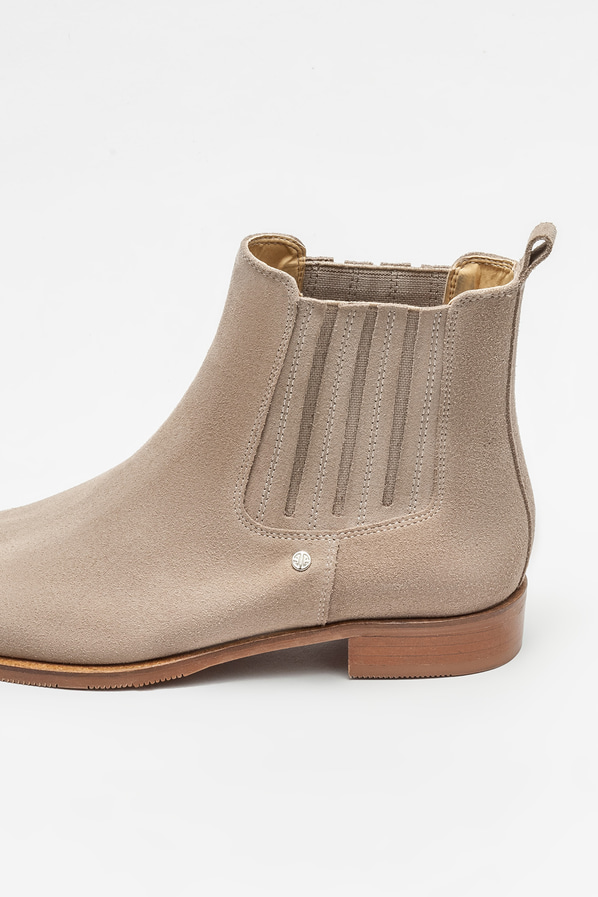 Bej deri kadın bot, klasik stil için - Elle Shoes
