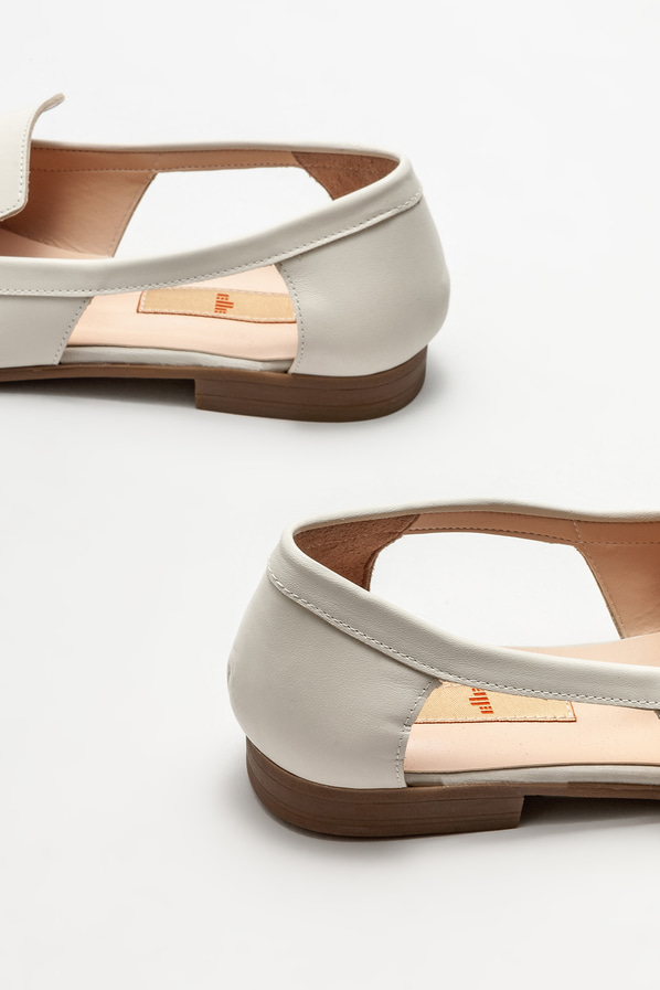 Bej deri kadın loafer - Elle Shoes