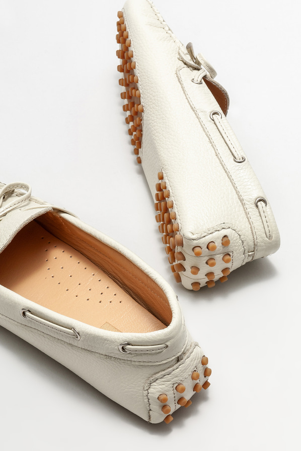 Bej deri kadın loafer - Elle Shoes