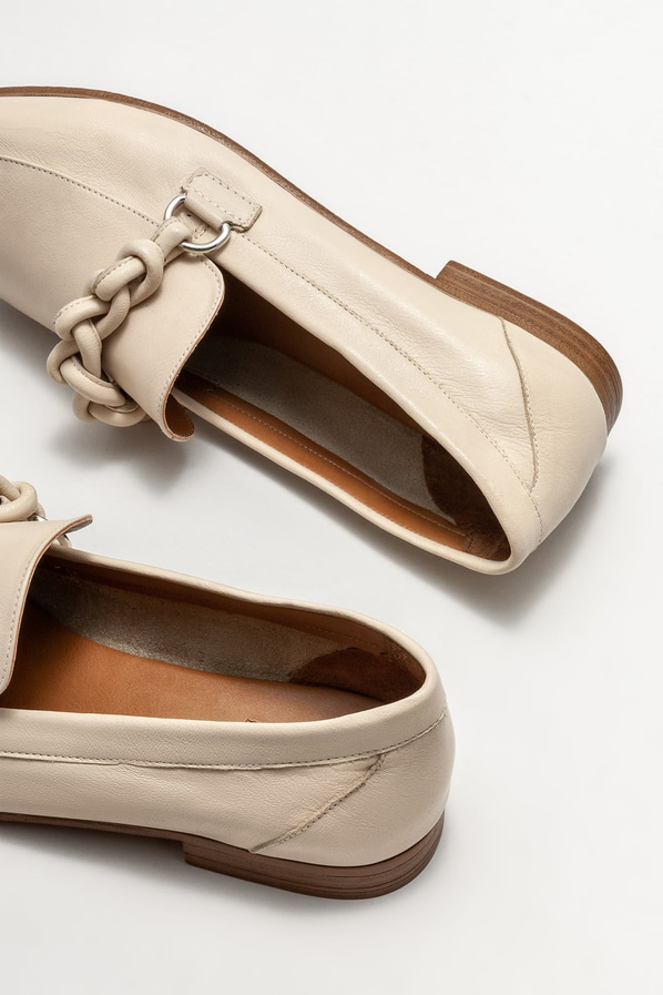Bej deri kadın loafer - Elle Shoes