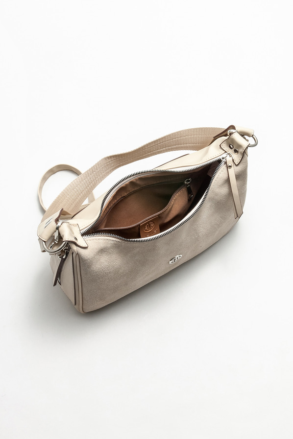 Bej deri kadın omuz çantası - Elle Shoes