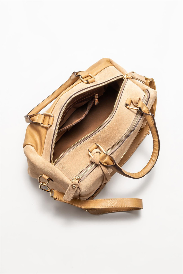 Bej deri kadın omuz çantası - Elle Shoes
