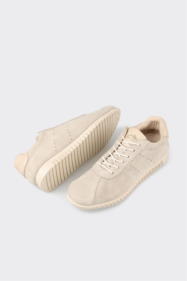 Bej deri kadın sneaker - Elle Shoes
