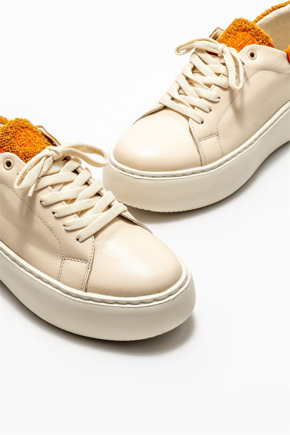 Bej deri kadın sneaker - Elle Shoes