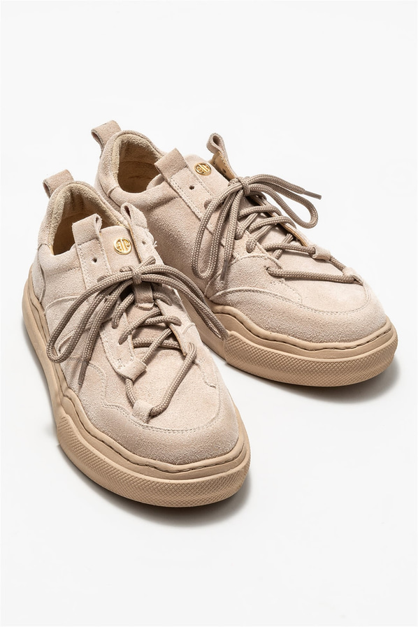 Bej deri kadın sneaker - Elle Shoes