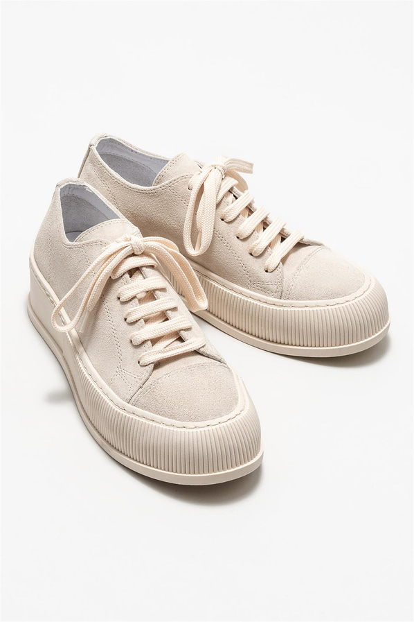 Bej deri kadın sneaker - Elle Shoes