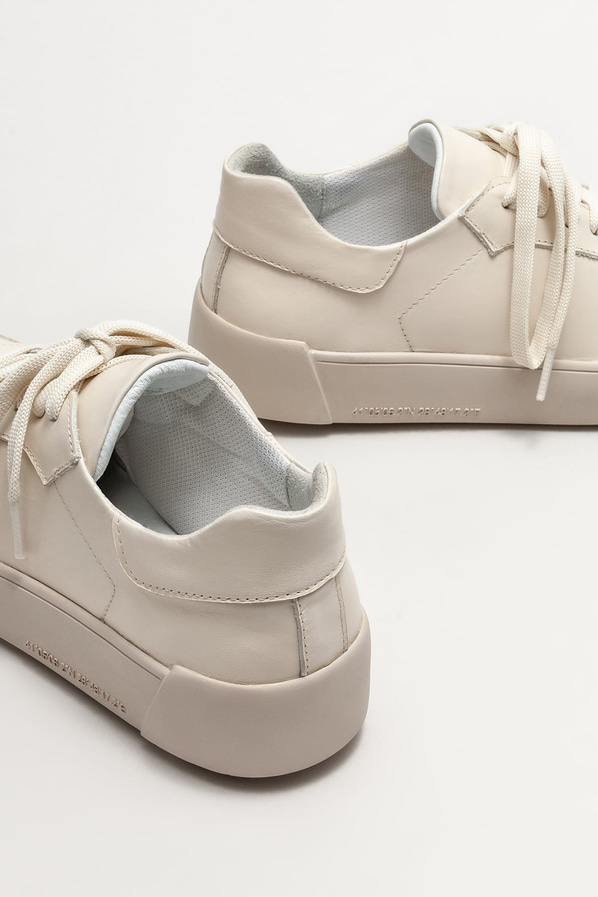 Bej deri kadın spor ayakkabı - Elle Shoes