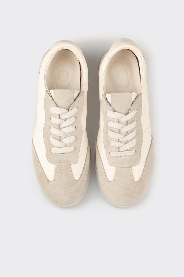 Bej deri kadın sneaker - Elle Shoes