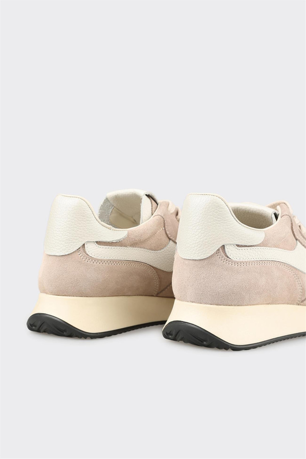 Bej Deri Kadın Spor Ayakkabı