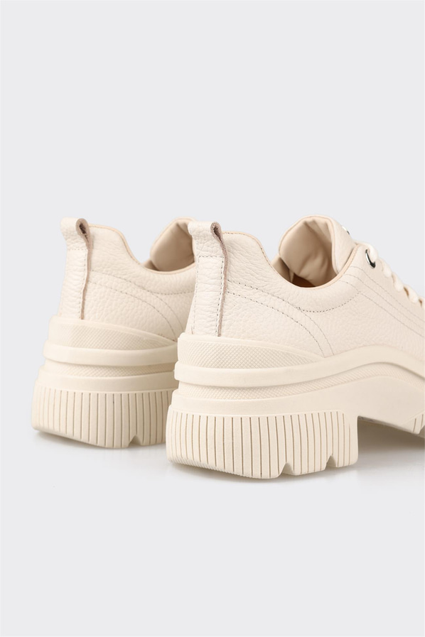 Bej deri kadın sneaker - Elle Shoes
