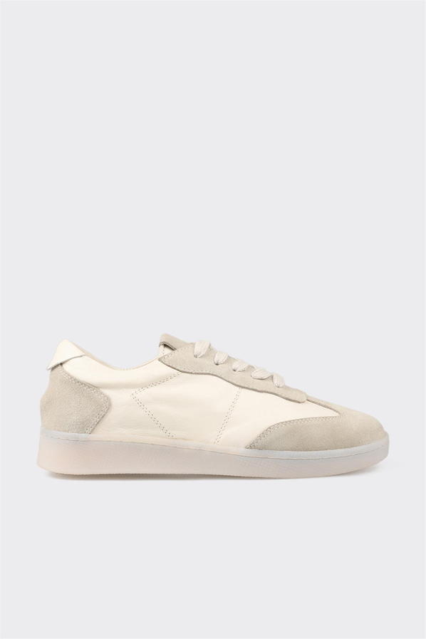 Bej deri kadın sneaker - Elle Shoes