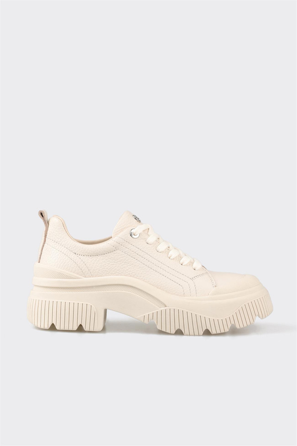 Bej deri kadın sneaker - Elle Shoes
