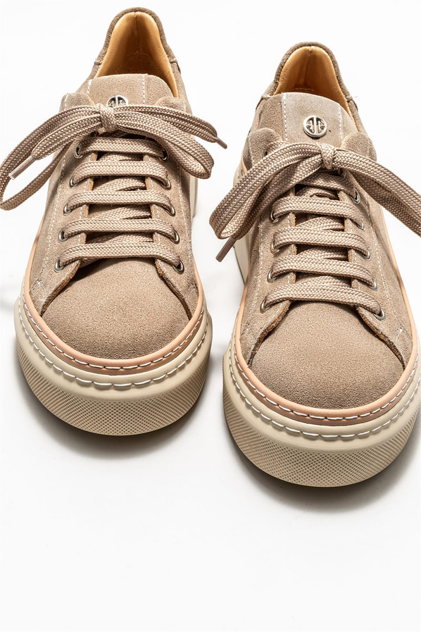 Bej deri kadın sneaker - Elle Shoes