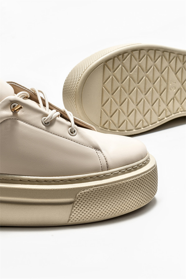 Bej deri kadın sneaker - Elle Shoes