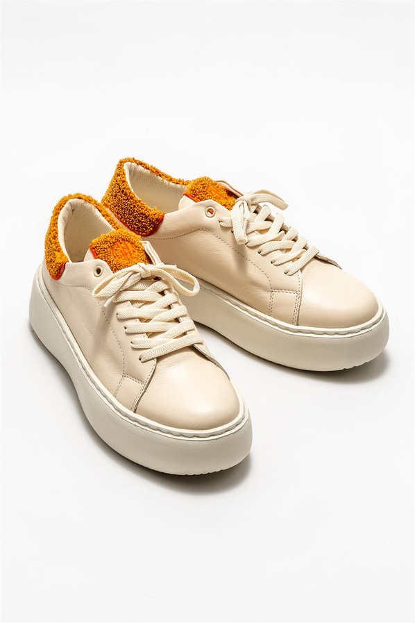 Bej deri kadın sneaker - Elle Shoes
