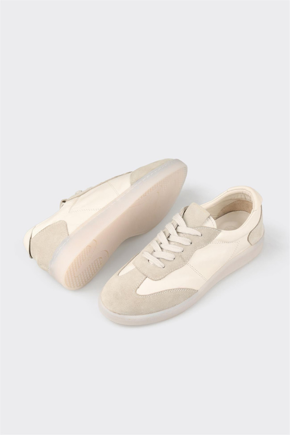 Bej deri kadın sneaker - Elle Shoes