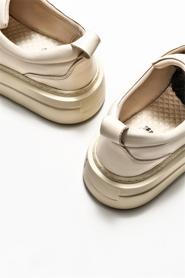 Bej deri kadın sneaker - Elle Shoes