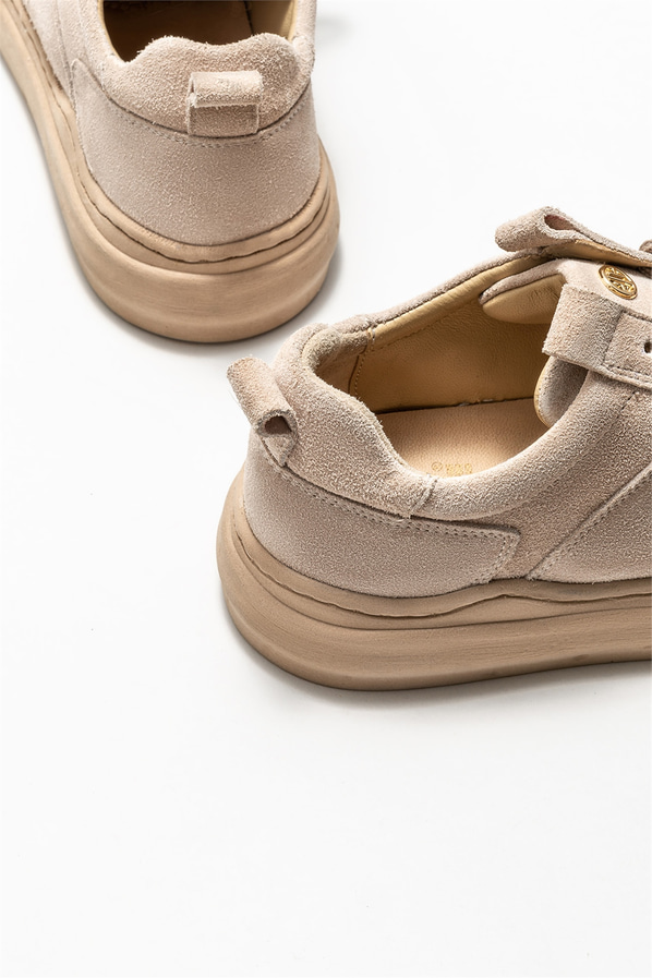 Bej deri kadın sneaker - Elle Shoes