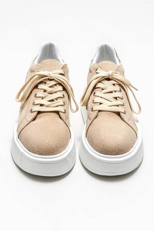 Bej deri kadın sneaker - Elle Shoes