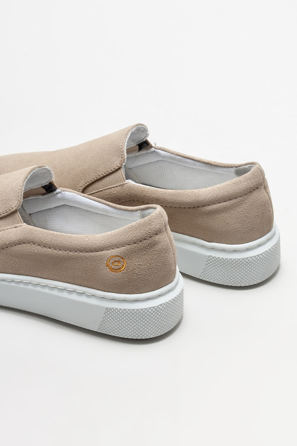 Bej deri kadın spor ayakkabı - Elle Shoes