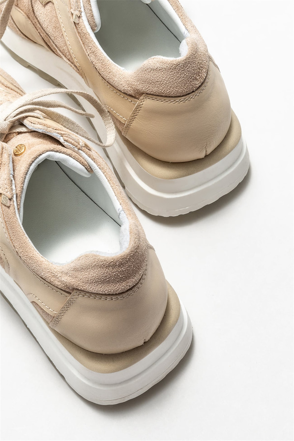 Bej deri kadın sneaker - Elle Shoes