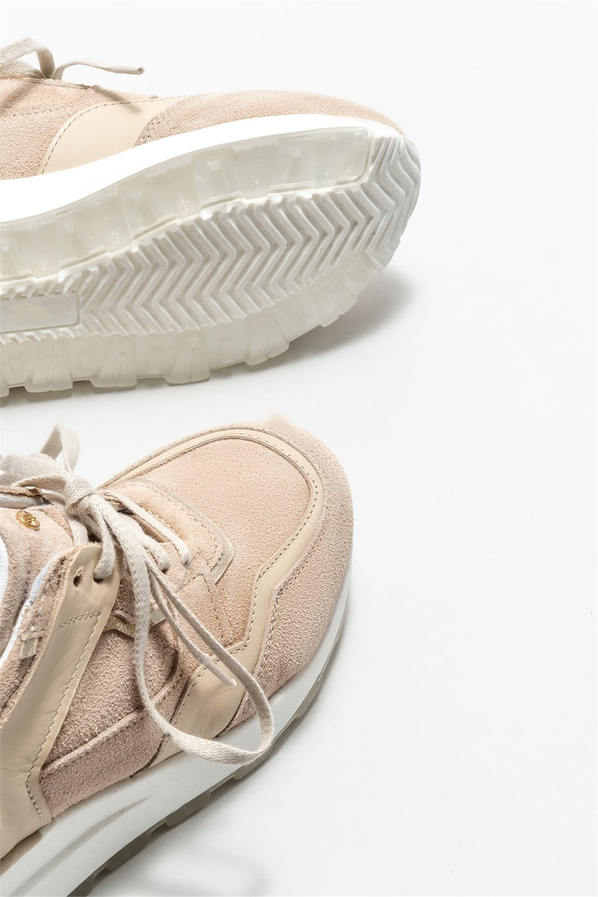 Bej deri kadın sneaker - Elle Shoes