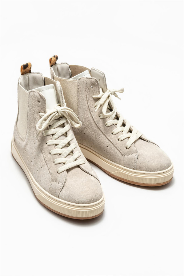 Bej deri kadın bot - Elle Shoes