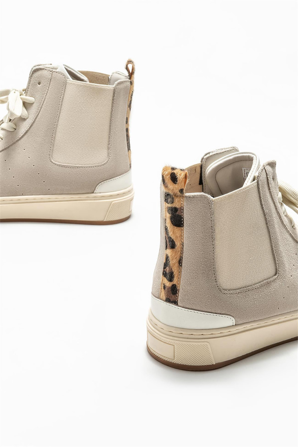 Bej deri kadın bot - Elle Shoes