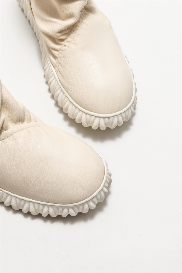 Bej deri kadın bot - Elle Shoes