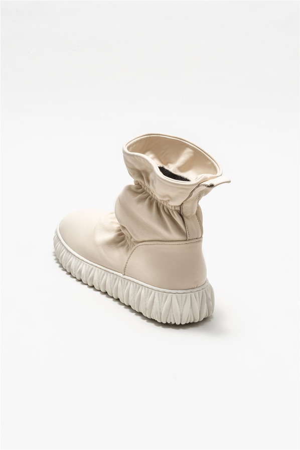 Bej deri kadın bot - Elle Shoes
