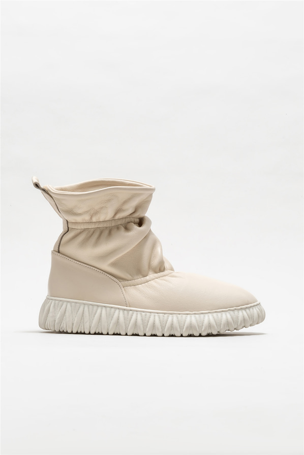 Bej deri kadın bot - Elle Shoes