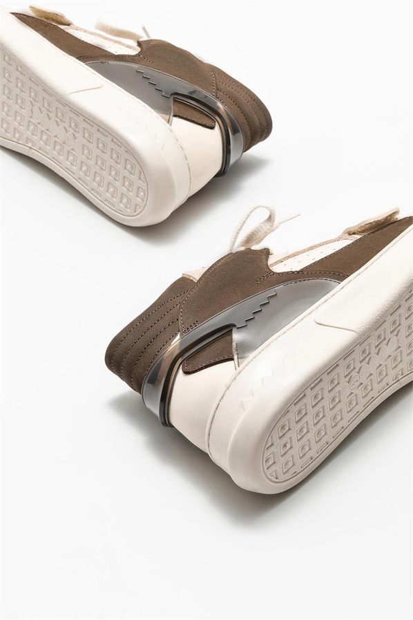 Bej deri kadın bot - Elle Shoes