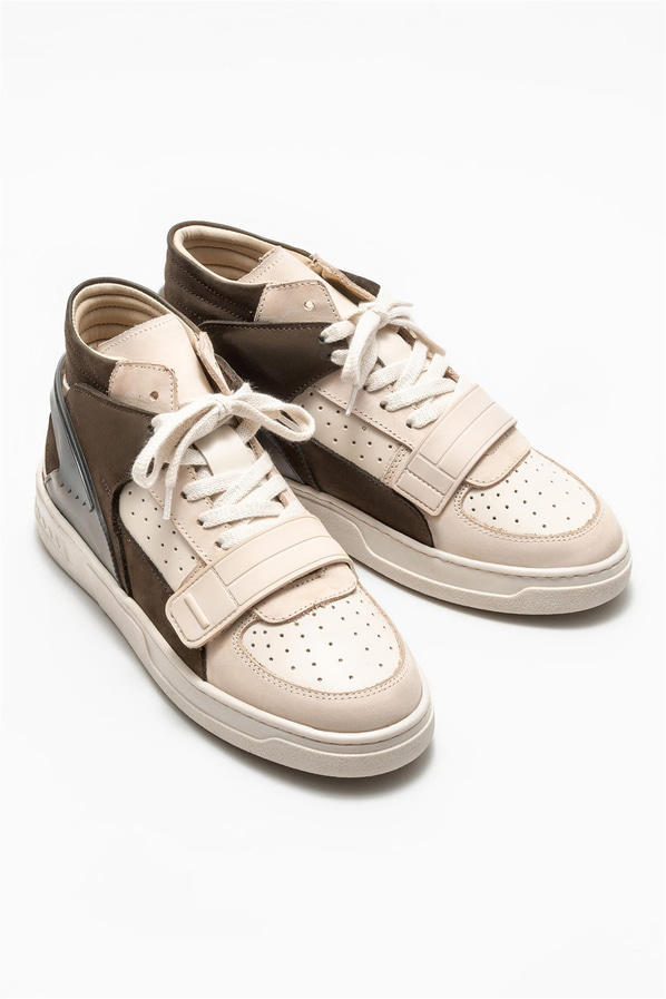 Bej deri kadın bot - Elle Shoes