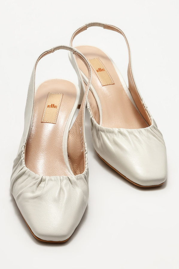 Bej deri kadın stiletto - Elle Shoes