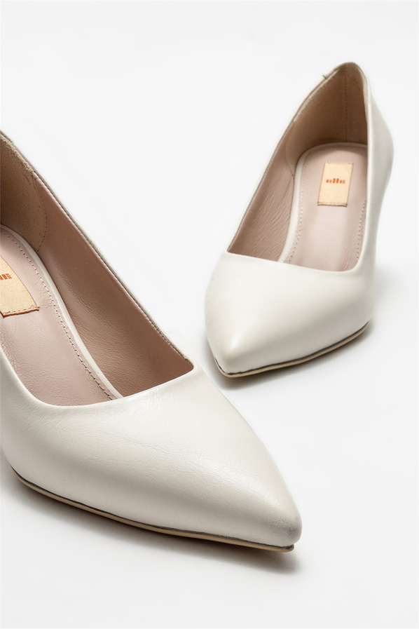 Bej deri kadın stiletto - Elle Shoes