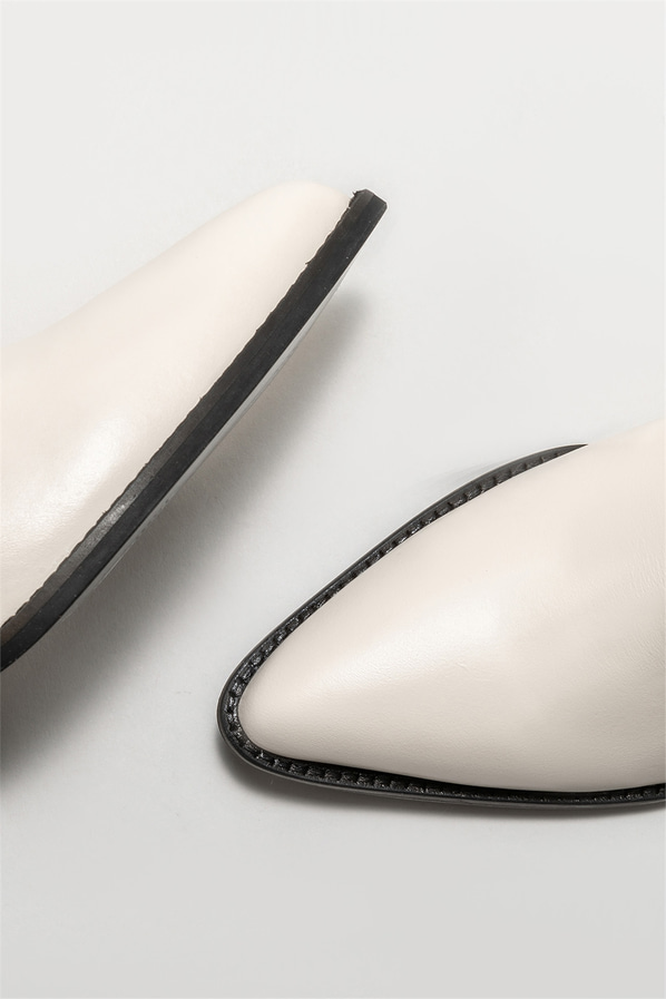 Bej deri topuklu kadın bot - Elle Shoes