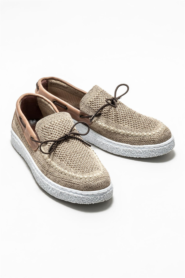 Bej erkek günlük ayakkabı, günlük kullanım için - Elle Shoes