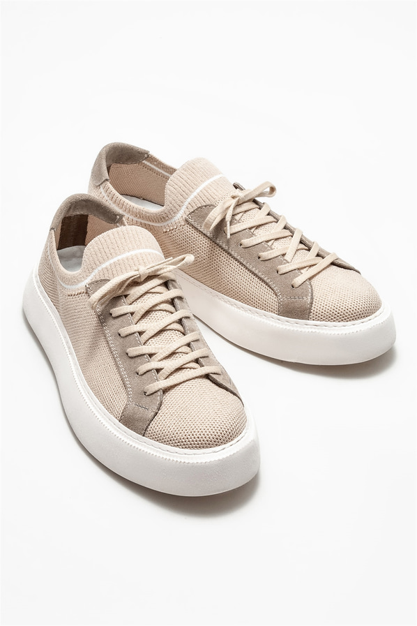 Bej erkek günlük ayakkabı, günlük kullanım için - Elle Shoes