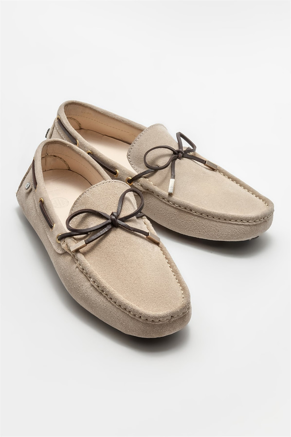 Bej erkek günlük ayakkabı, günlük kullanım için - Elle Shoes