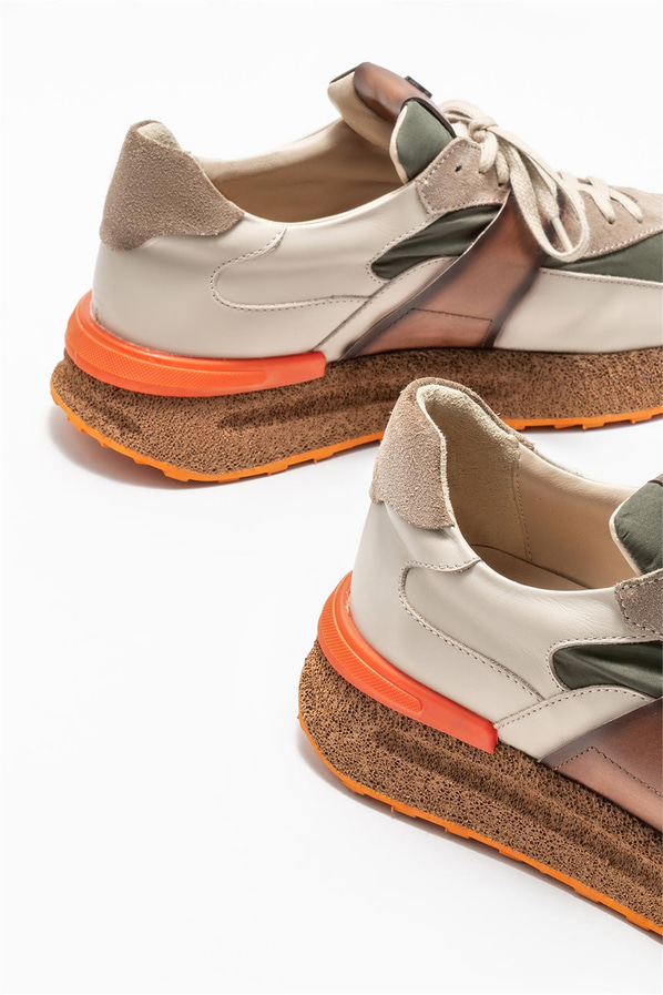 Bej erkek spor ayakkabı - Elle Shoes