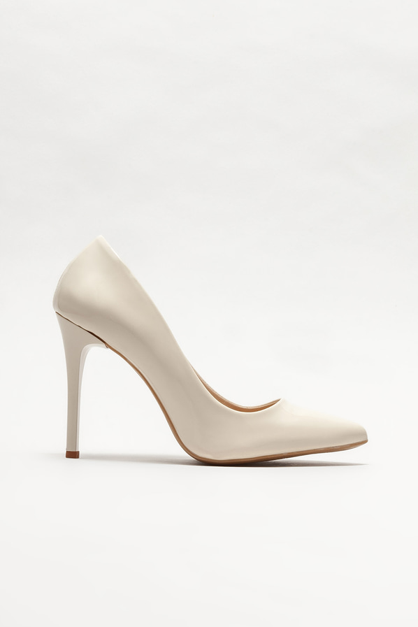 Bej deri kadın stiletto - Elle Shoes