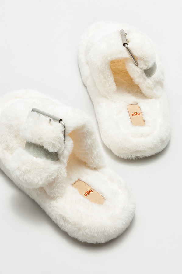 Bej kadın düz terlik - Elle Shoes